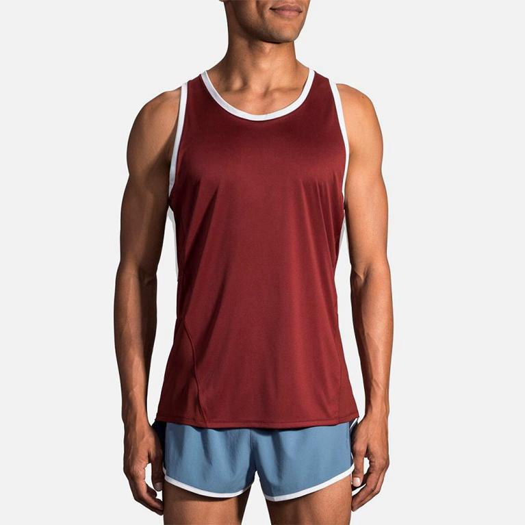 Brooks Stealth - Mens Running Tank Top - Red (01274ZLRC)